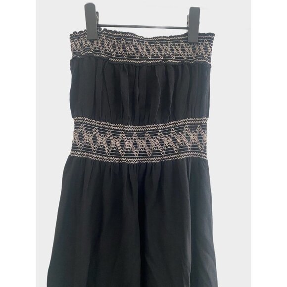 AMERICAN Rag Black Strapless Maxi Dress with Embroidered Detailing Size XS - Picture 3 of 4